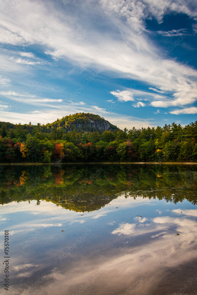 Early fall color and reflections at Echo Lake in Echo Lake State