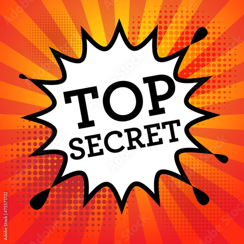 Comic book explosion with text Top Secret
