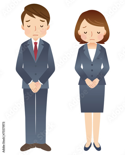 お詫びする男女 ビジネス Stock イラスト Adobe Stock