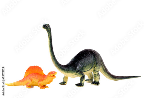 plastic dinosaurs on a white background © jeep5d