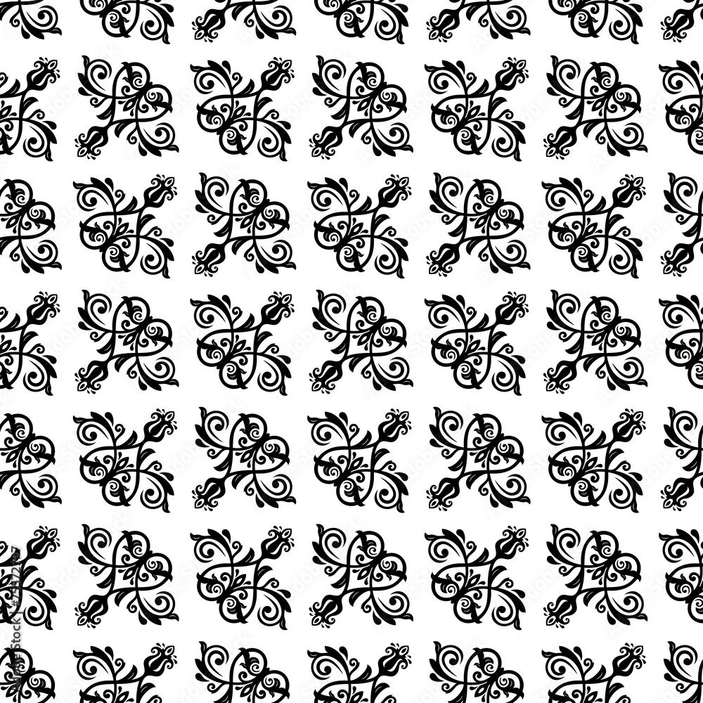 Damask Seamless Vector Pattern. Orient Background Damask Seamless Vector Pattern. Orient Background