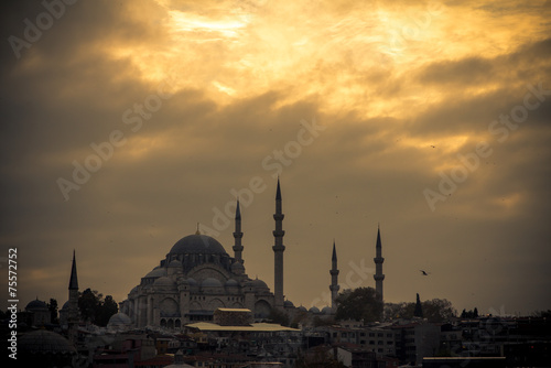 Istanbul New Mosque (Yeni Camii) and Ships, Turkey