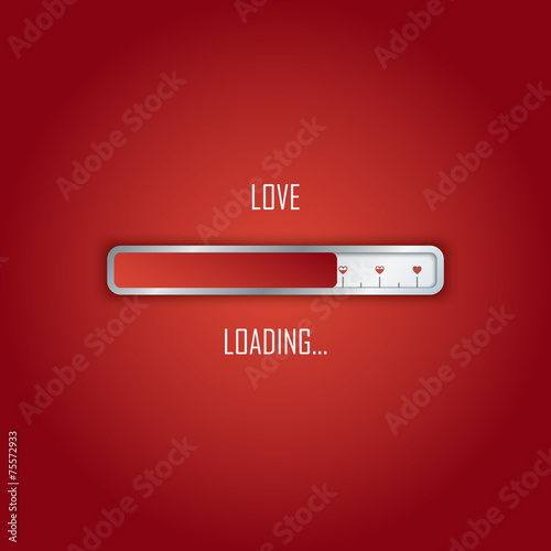 Creative Valentine's day card concept design with loading bar