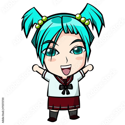 Blue hair girl.