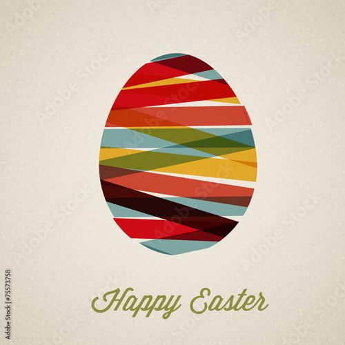 Vector retro Paper easter egg card / poster