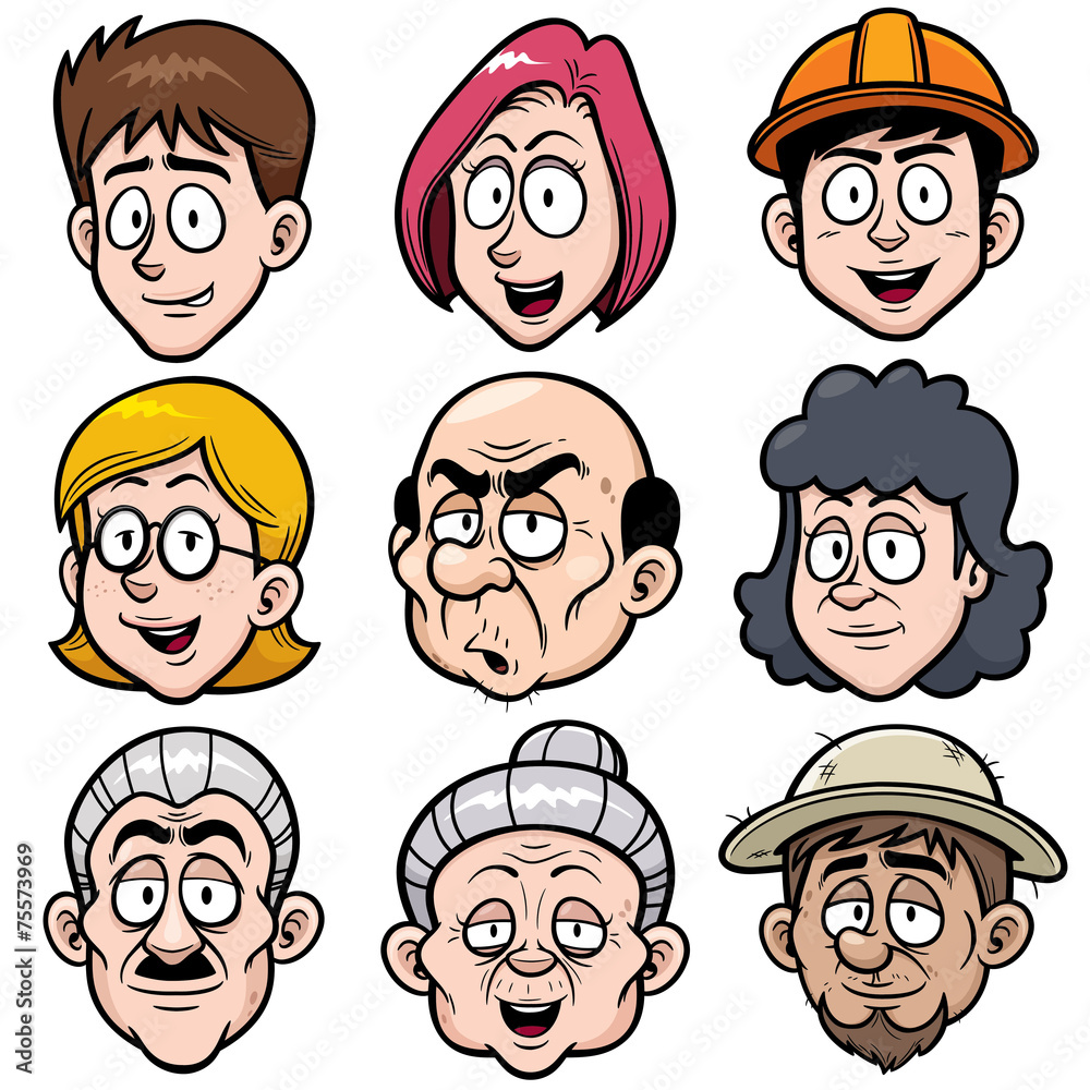 Vector illustration of Cartoon face set Vector illustration of Cartoon face set