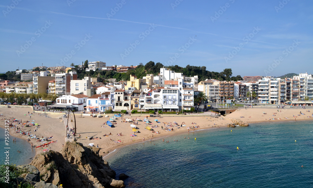 View of the beach of Blanes, Girona, Spain