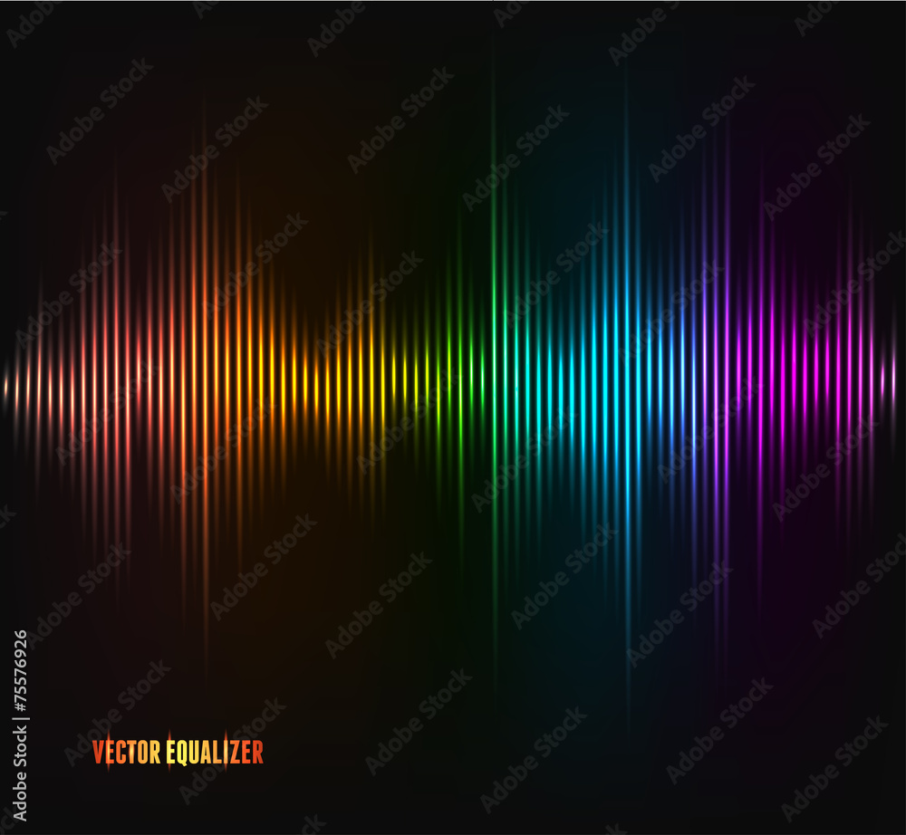 Vector equalizer, colorful musical bar.