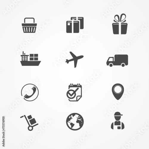 Vector Shipping, Logistics and cargo icon set