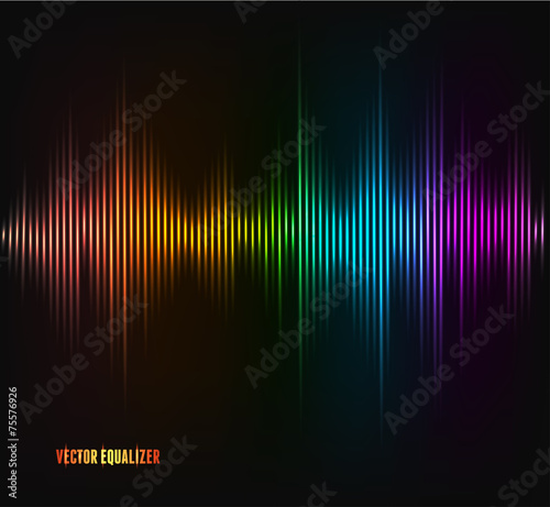 Vector equalizer, colorful musical bar.
