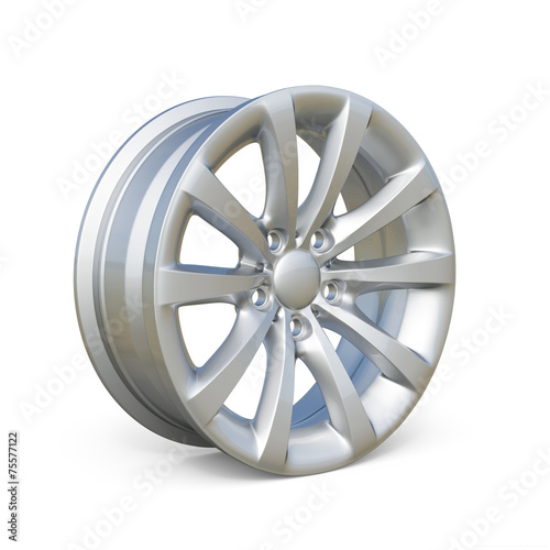 Rendering of an alloy rim isolated on white background