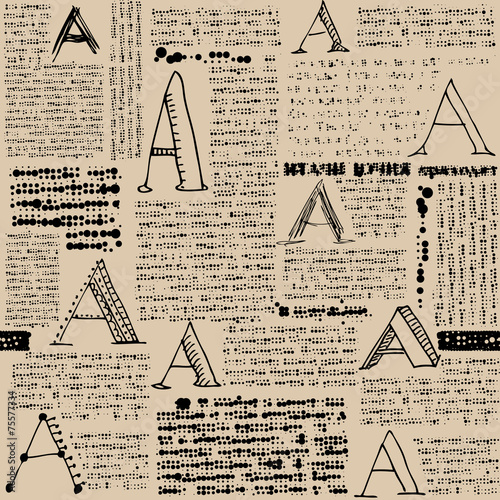 Imitation of newspaper with letters A.