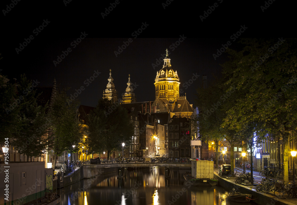 Amsterdam night: Church of Saint Nicholas