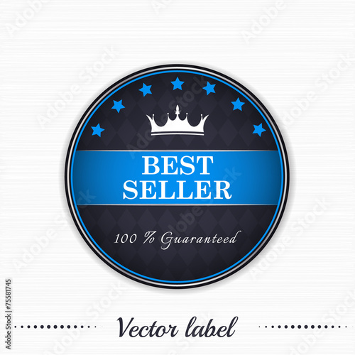 Best seller guaranteed vector label with royal crown