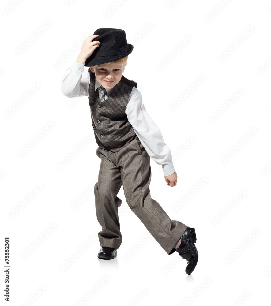 Dancing boy isolated on white Dancing boy isolated on white