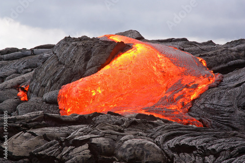 Lava flow (Hawaii, Kilauea Volcano) #75583105
