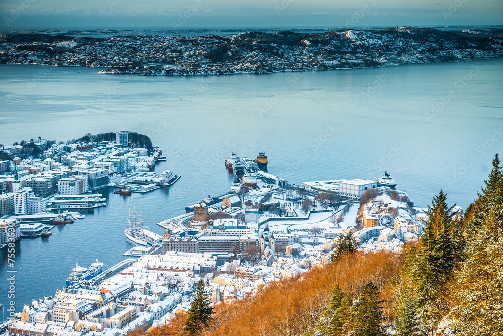 winter view on Bergen