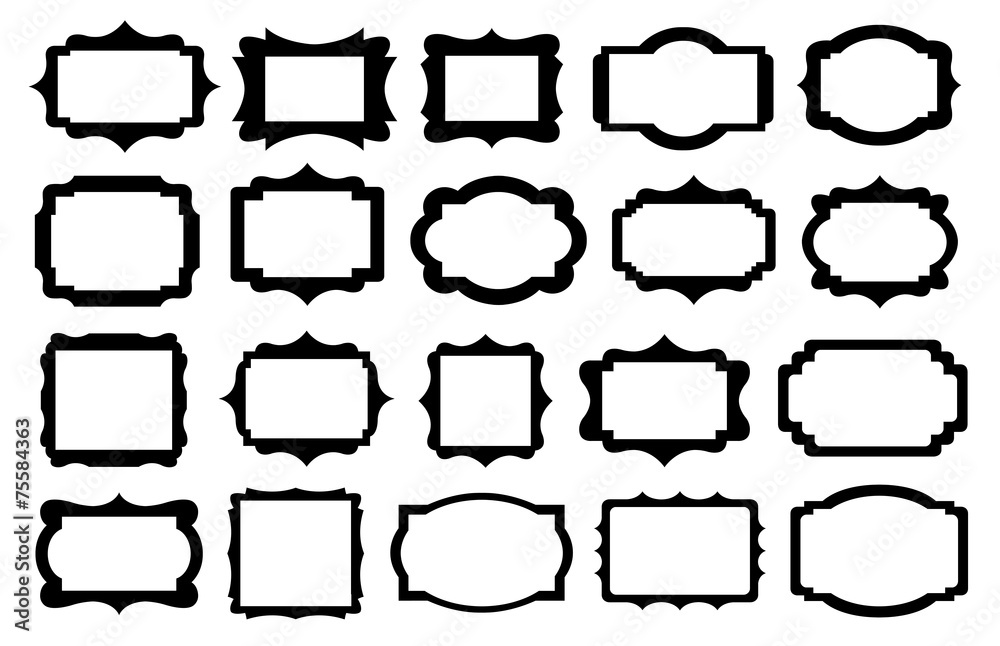 Obraz premium Set of different labels isolated on white