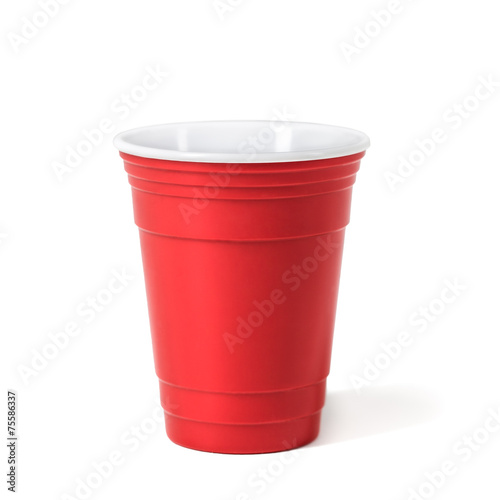 Party red cup. Isolated on white background.