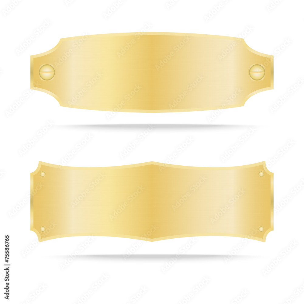 Vector Gold label metal or Metallic gold name plate Vector Gold label metal or Metallic gold name plate