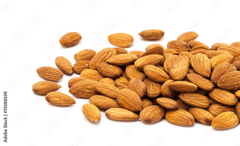 Almonds isolated on white background Almonds isolated on white background