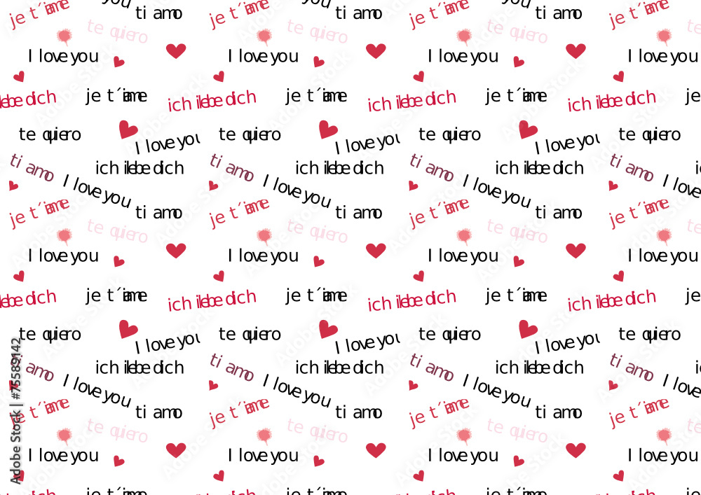 ich liebe dich international Vektor-Muster nahtlos