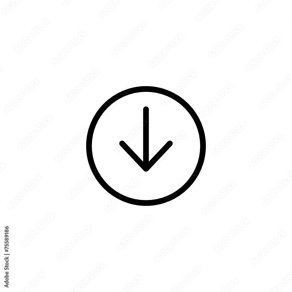 Down Arrow Trendy Thin Line Icon Down Arrow Trendy Thin Line Icon