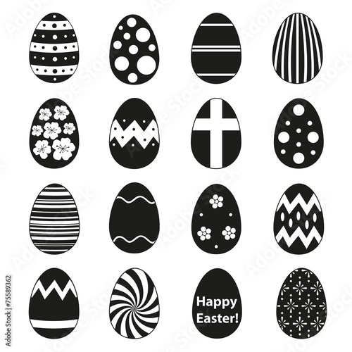 various black Easter eggs design collection eps10 photo