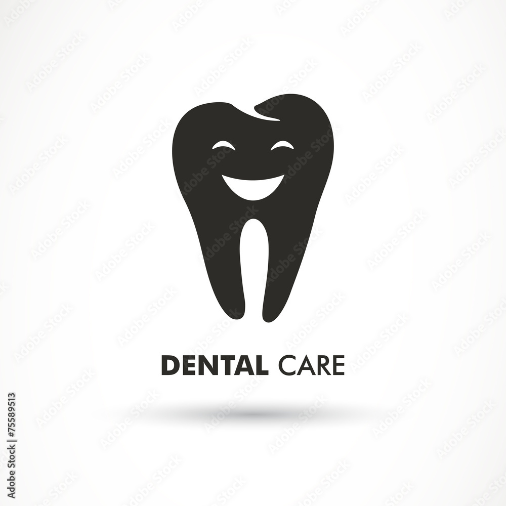 Vector Illustration of a Dental Care Label Vector Illustration of a Dental Care Label