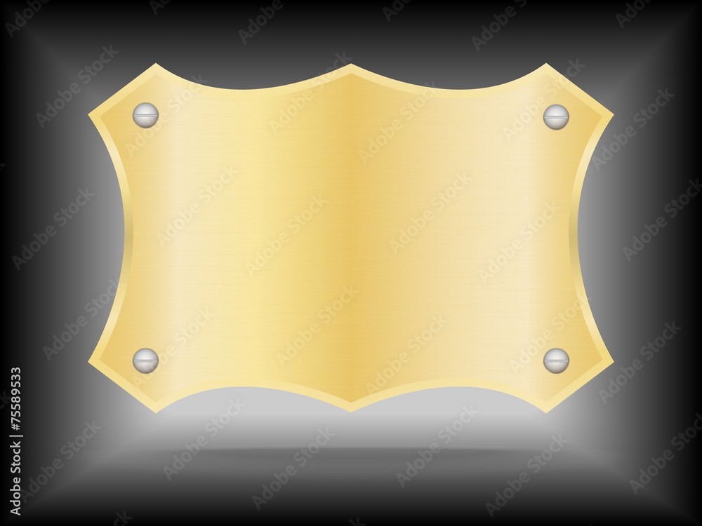 Vector Metallic gold name plate or Gold label metal Vector Metallic gold name plate or Gold label metal