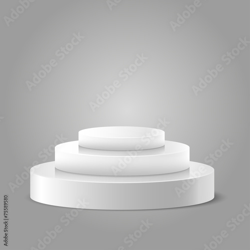 3d isolated Empty white podium