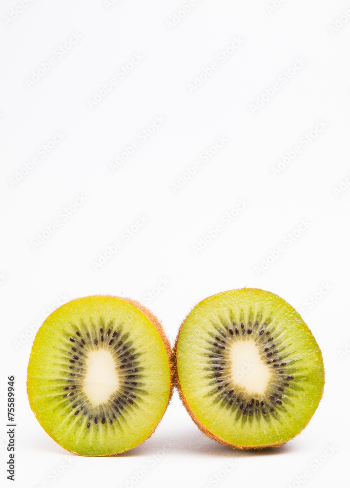 kiwis isolated on white background with copyspace above kiwis isolated on white background with copyspace above