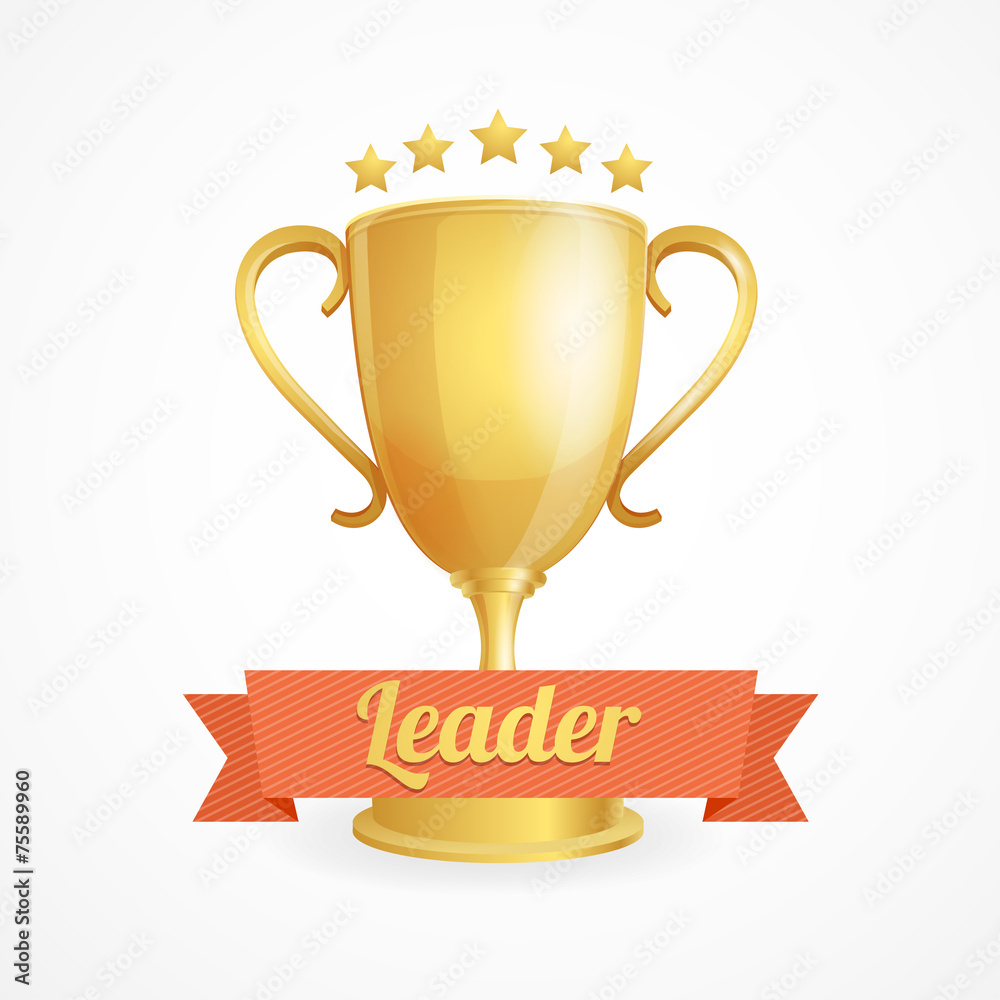 Vector golden winner cup on white Vector golden winner cup on white