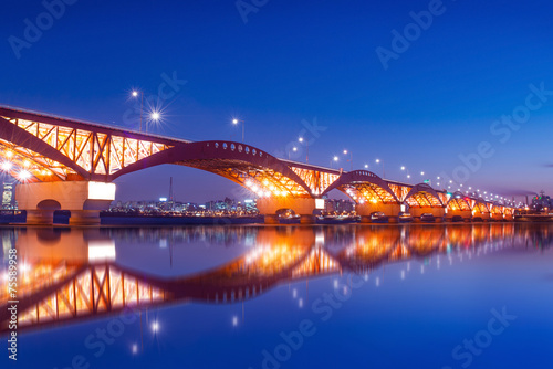 seongsan bridge with reflections.korea