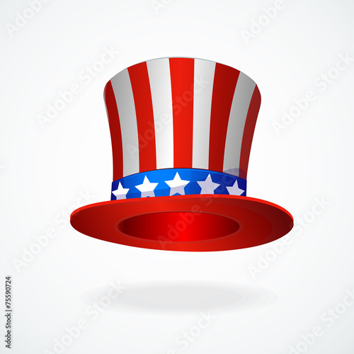 Uncle Sam's hat vector. 4 of July celebration icon