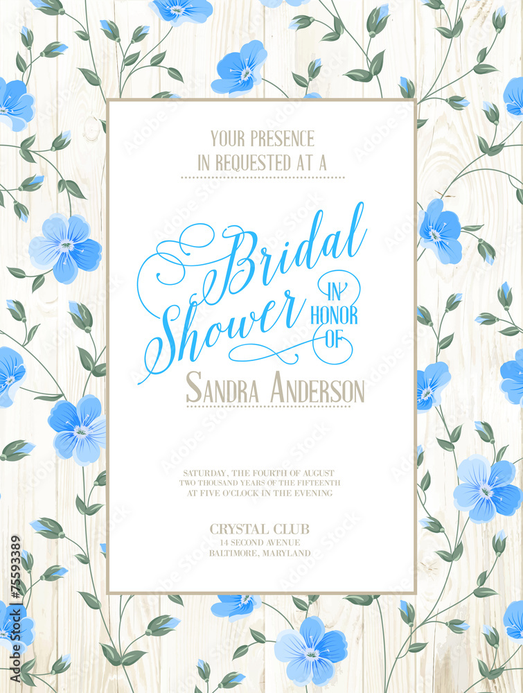 Bridal Shower invitation. - obrazy, fototapety, plakaty 