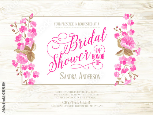 Bridal shower invitation.