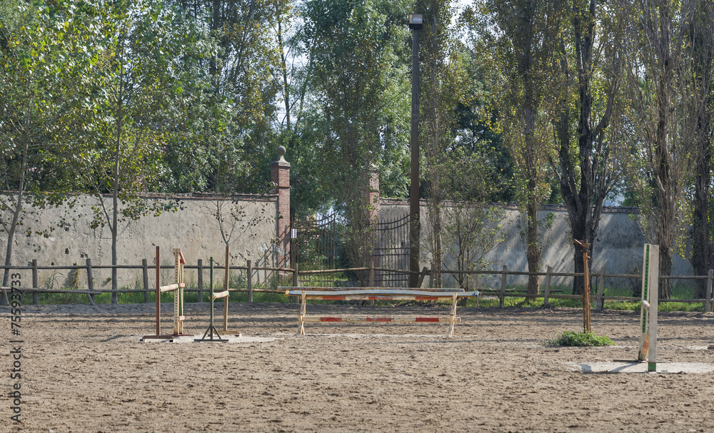 old outdoor arena for horse riding