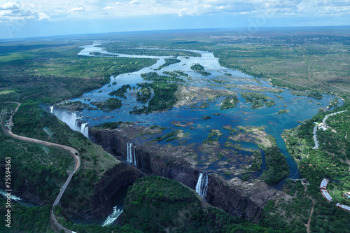 Victoria falls from the air