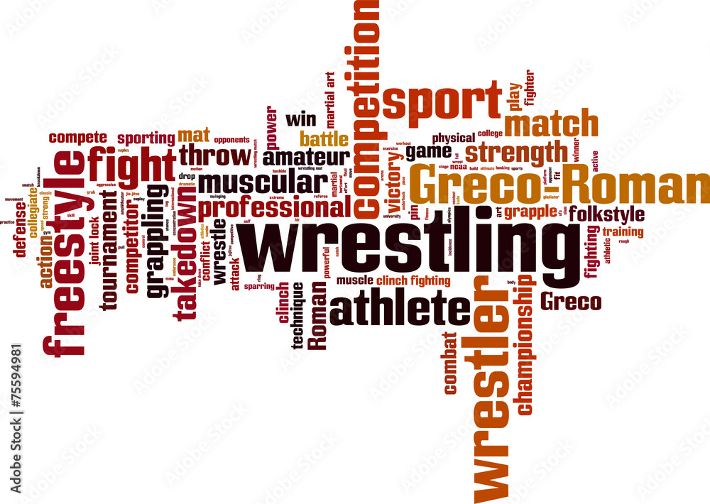 Wrestling word cloud concept. Vector illustration Wrestling word cloud concept. Vector illustration