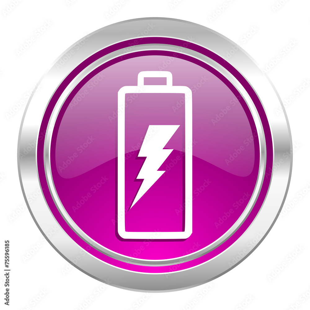 battery violet icon power sign battery violet icon power sign