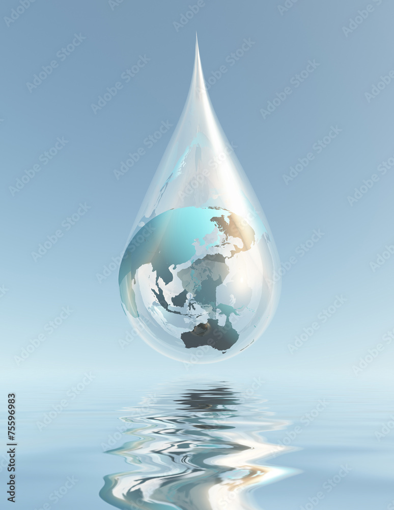 Obraz premium Australia and Asia droplet