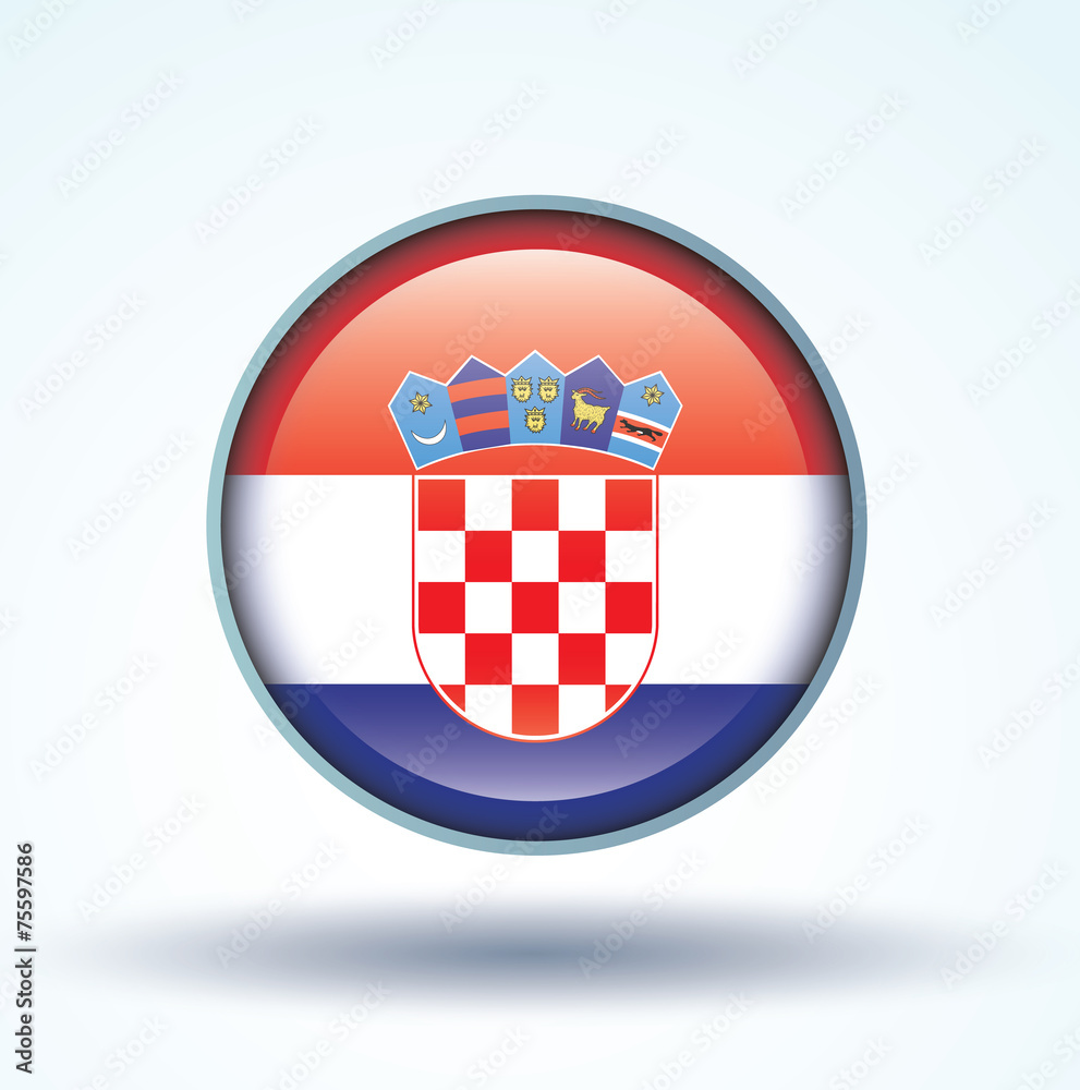 Naklejka premium Flag set of croatia, vector illustration