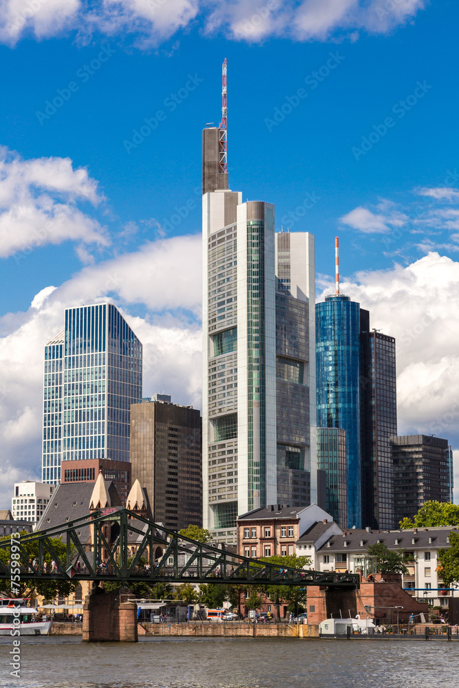 Obraz premium Dzielnica finansowa we Frankfurcie