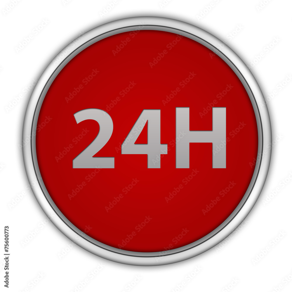 24 hours circular icon on white background 24 hours circular icon on white background