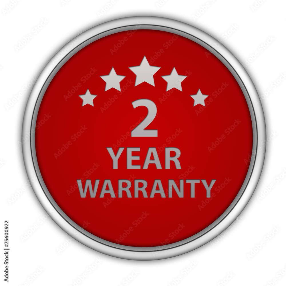 Two year warranty circular icon on white background Two year warranty circular icon on white background