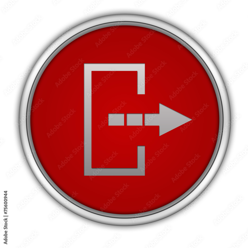 Logout circular icon on white background Logout circular icon on white background