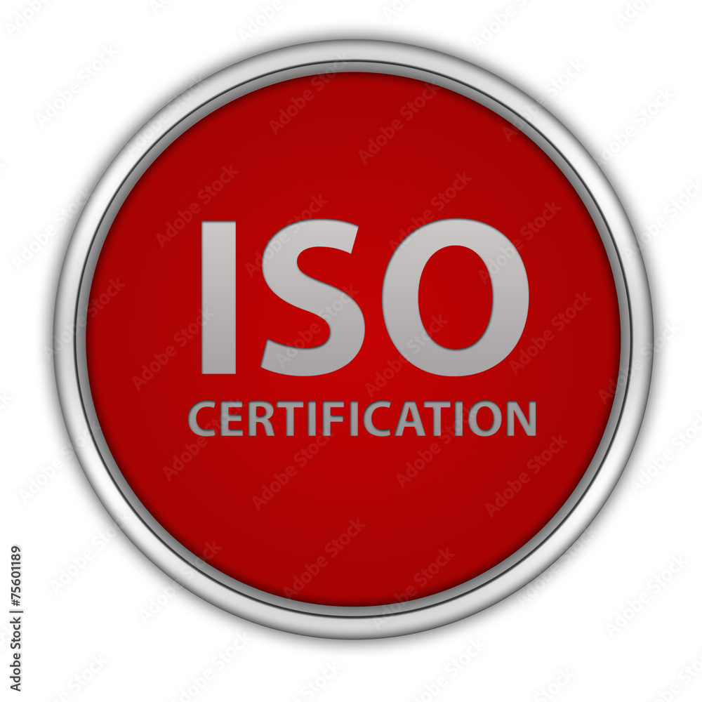 Iso certification circular icon on white background Iso certification circular icon on white background