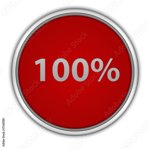 Hundred percent circular icon on white background Free Download Hundred percent circular icon on white background - GFXLoad