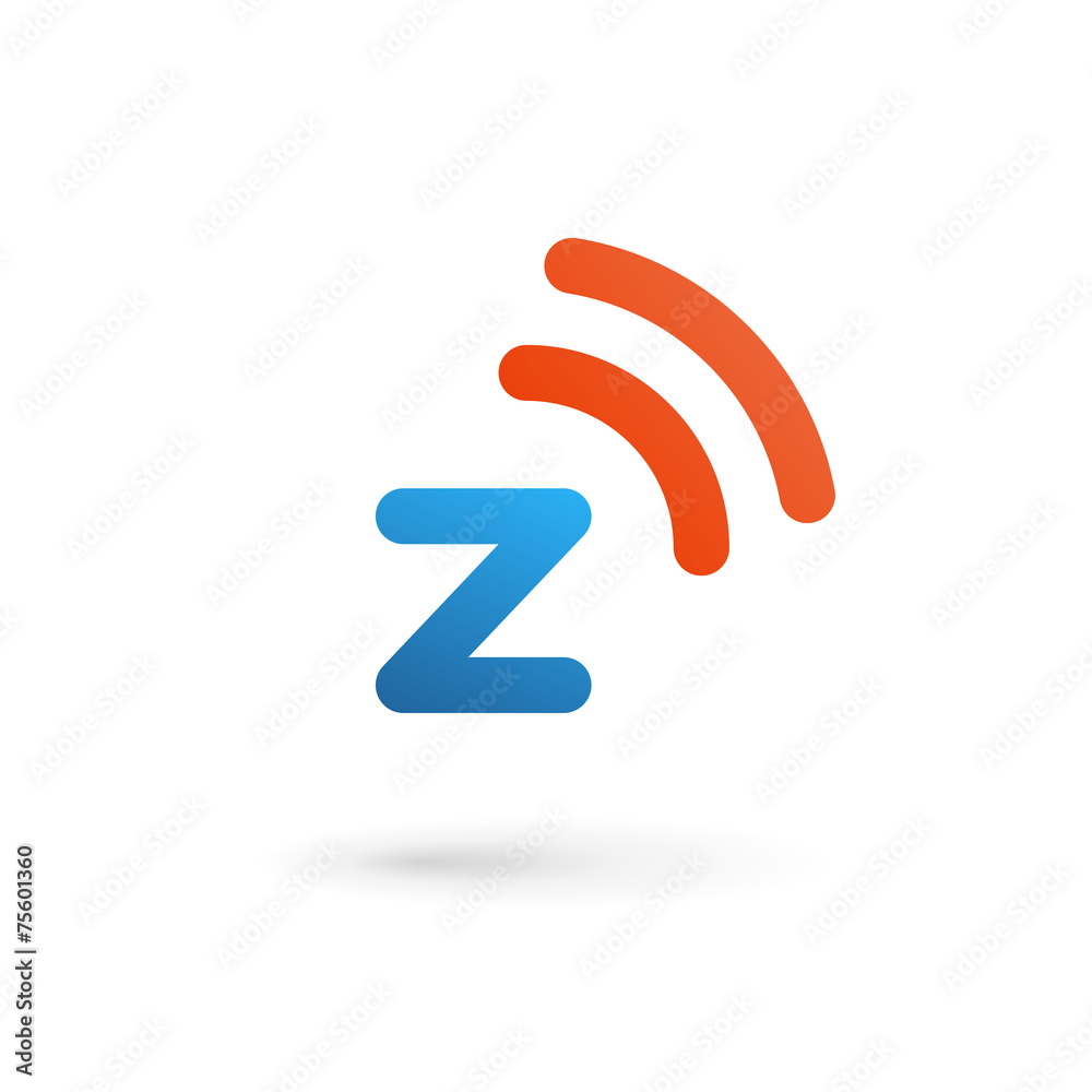 Letter Z wireless logo icon design template elements
